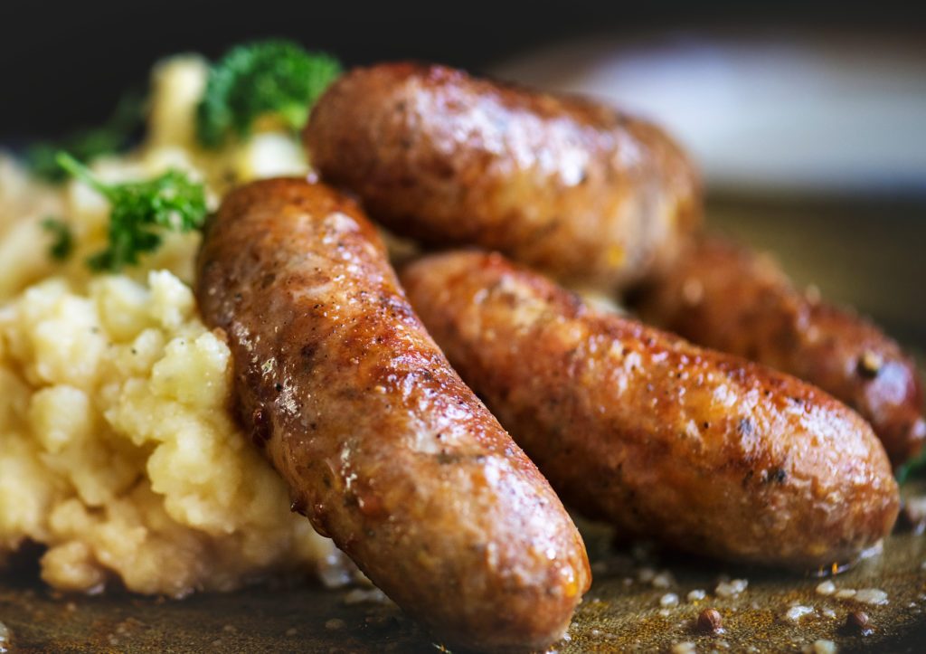 healthy meals on a budget: bangers and mash