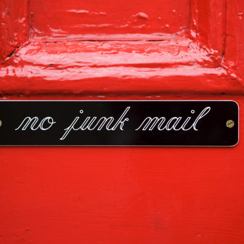 Cut down on paper use: no junk mail