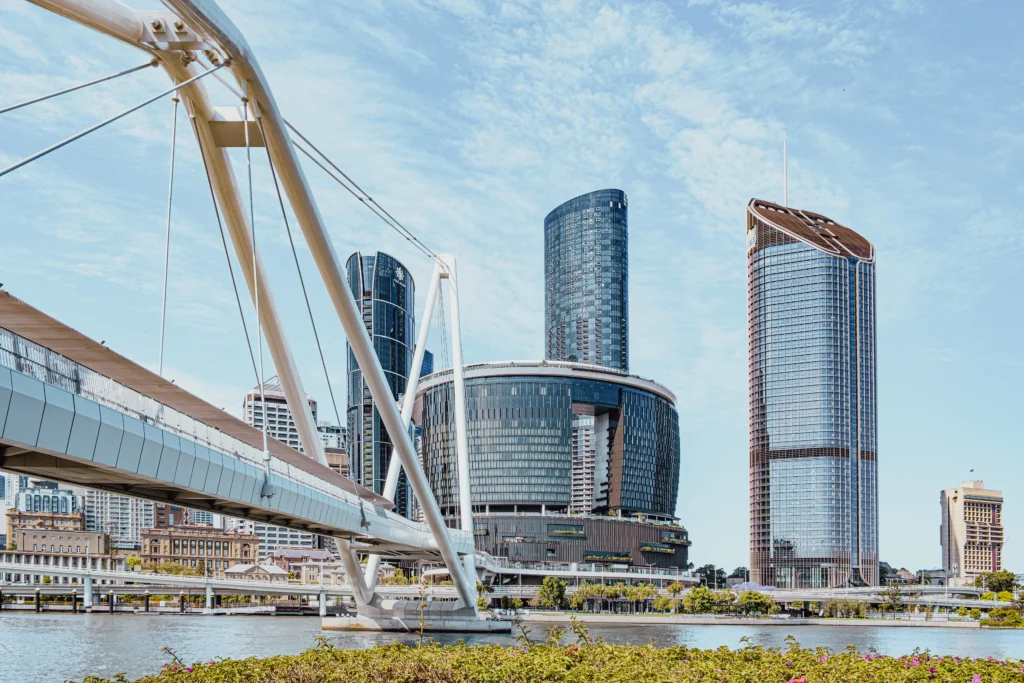 Bridge to Queen's Wharf in Brisbane during the day