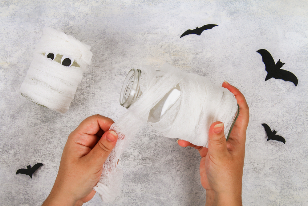 DIY mason mummy jars