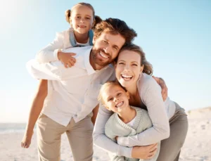 Family havin fun over the school holidays