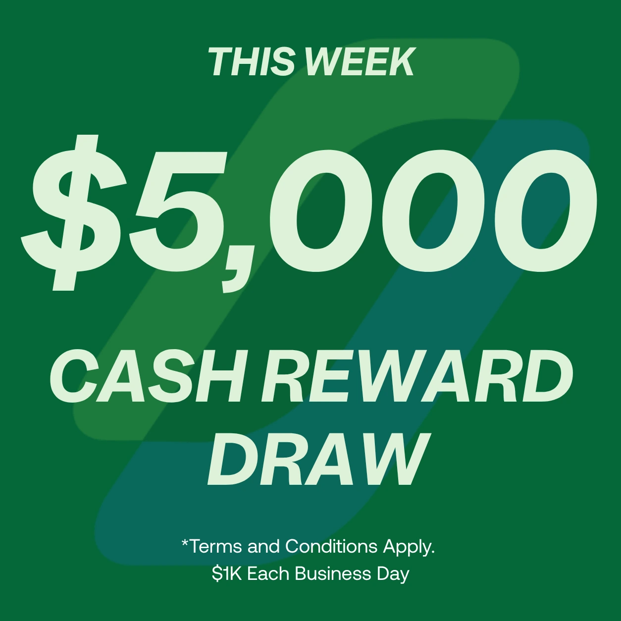 Graphic for Swoosh $5,000 Cash Reward Draw